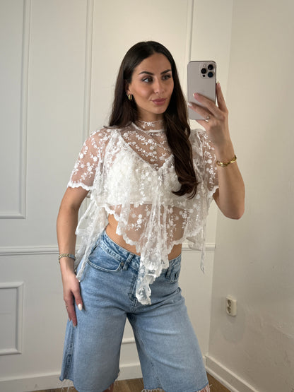 Amélie Lace Top - Wit