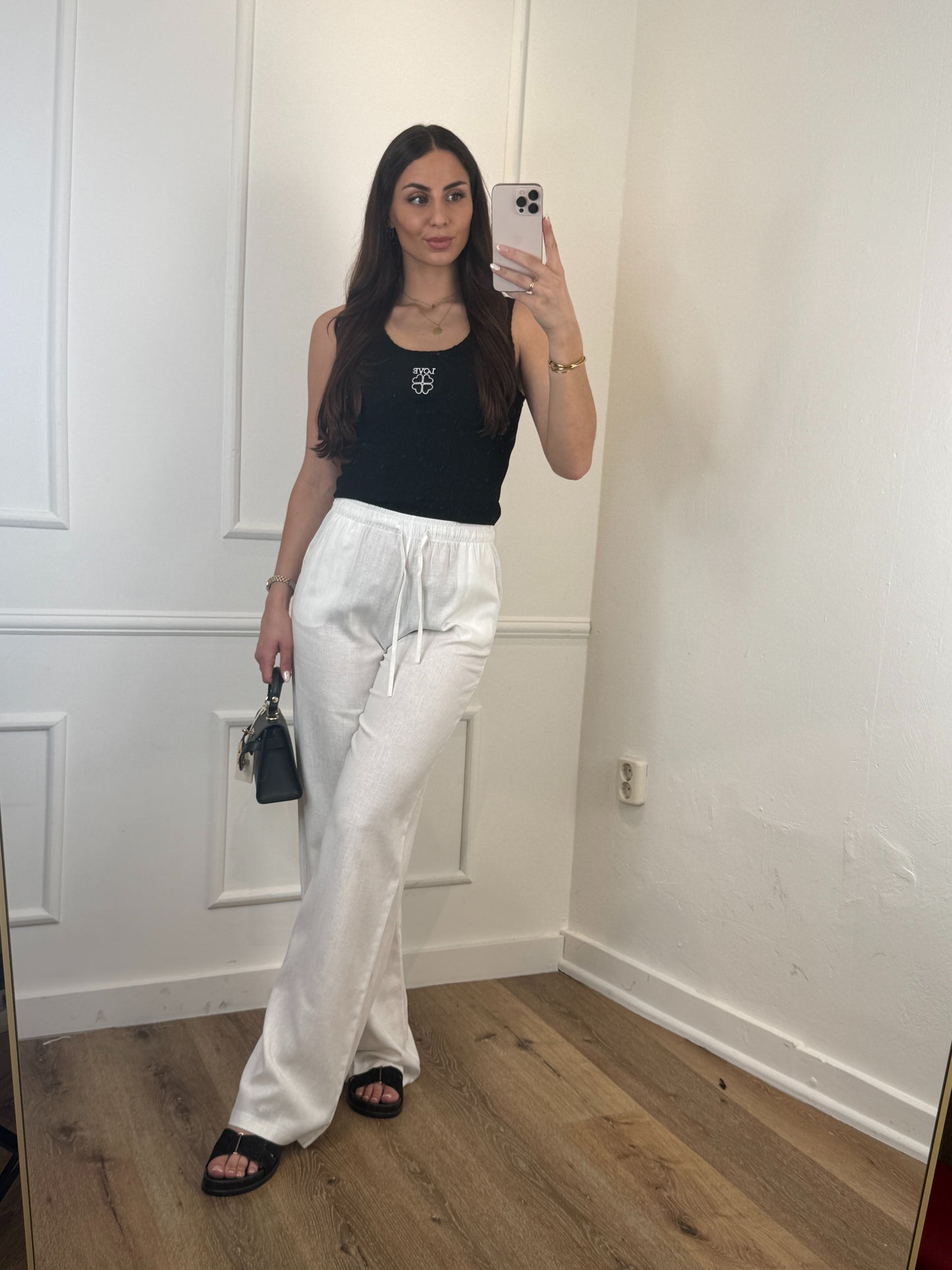 Linen mandy pantalon wit