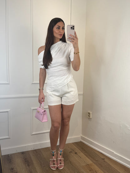 Linen mandy top wit
