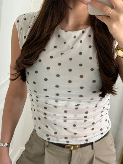 Julia top dots beige