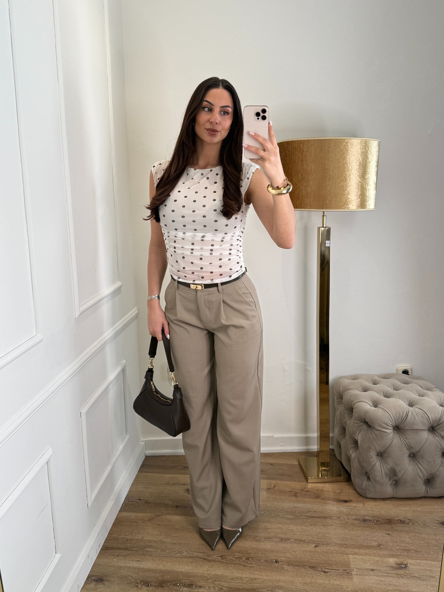Julia top dots beige