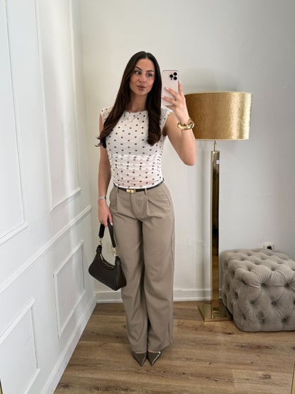 Julia top dots beige