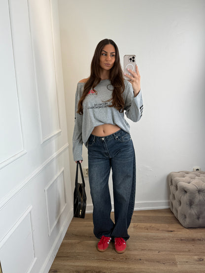 Beau Barrel Jeans Dark Bluee
