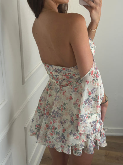 Florine Ruffle Jurk - Rose