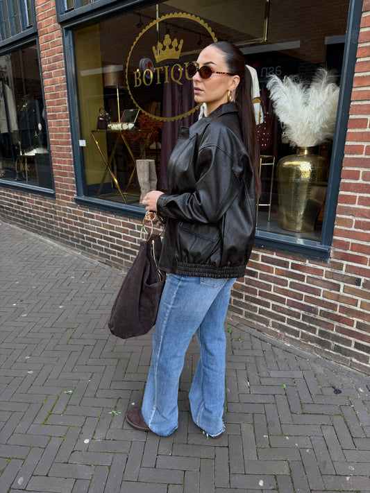 leather oversized jacket