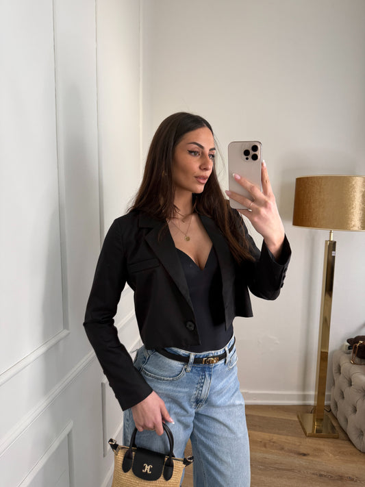 Dounia korte blazer - zwart