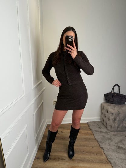 Knit tweedelige set - bruin