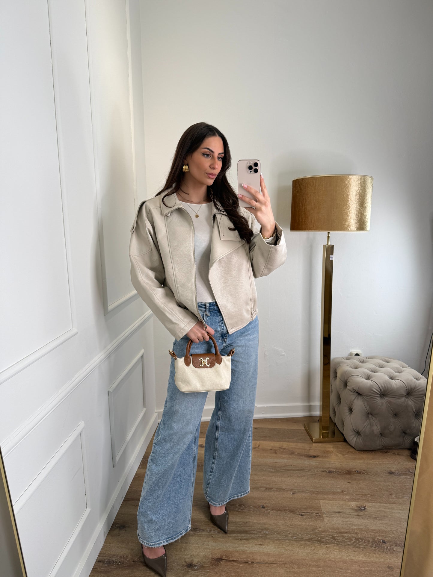 PU leren jas - creme