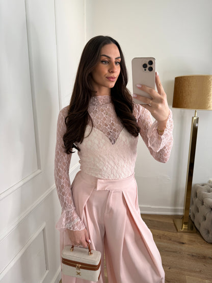 Brooklyn kanten top - roze