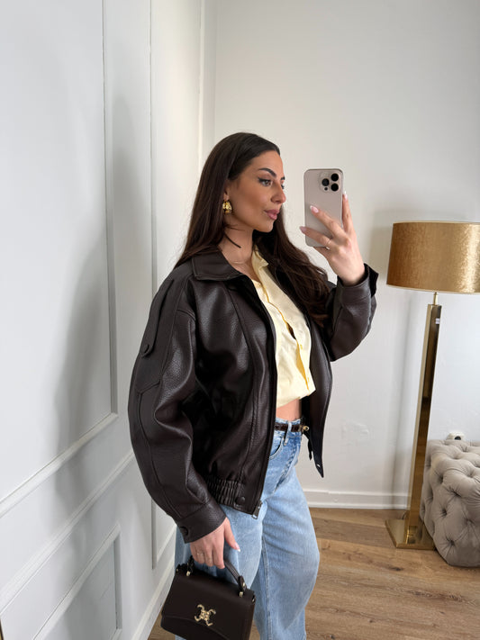 PU leren jas - bruin