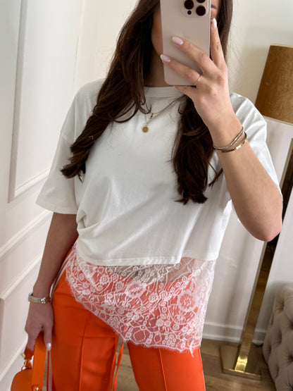 Oversized lace shirt wit