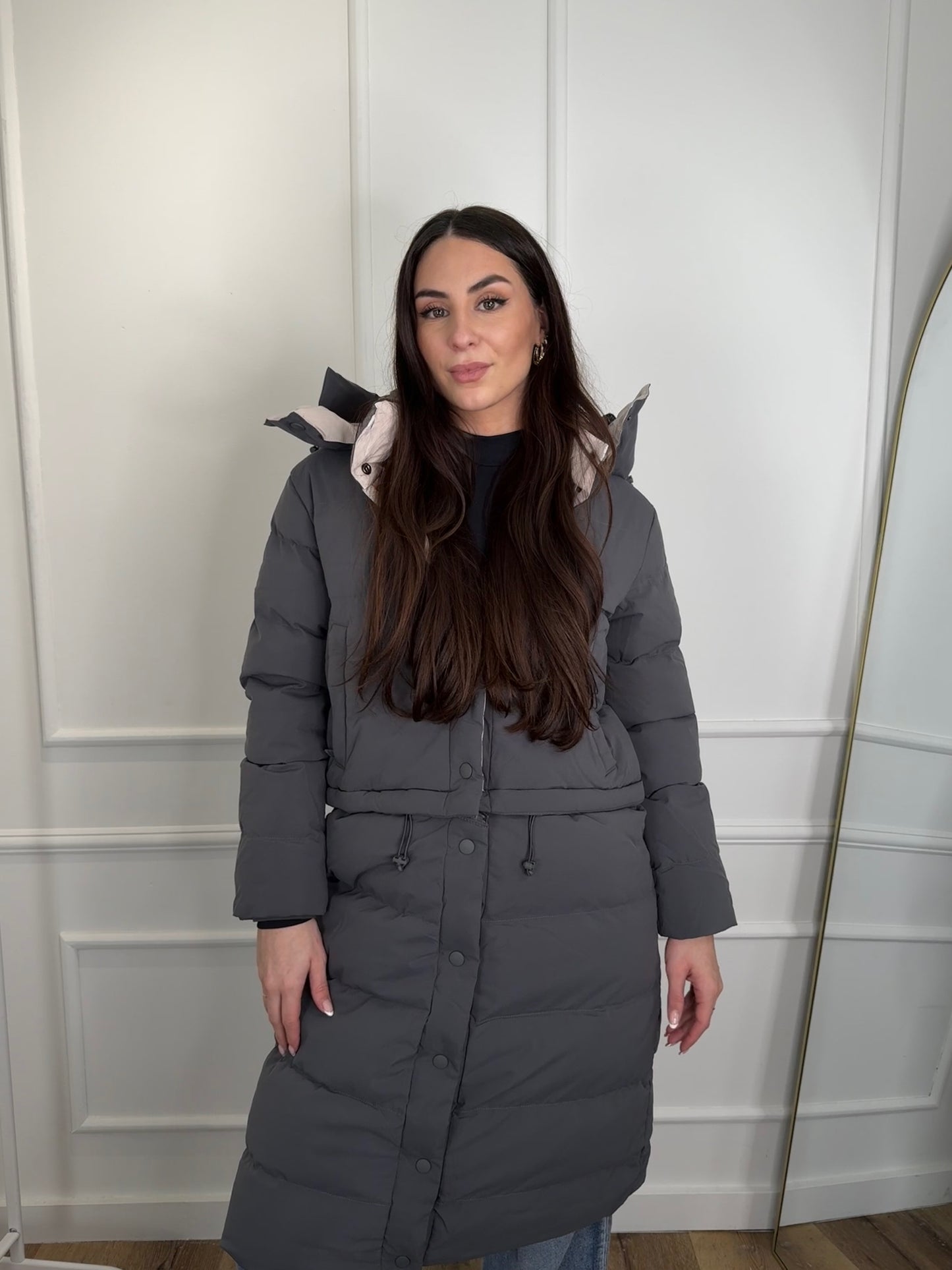 2-in-1 puffer jas - grijs