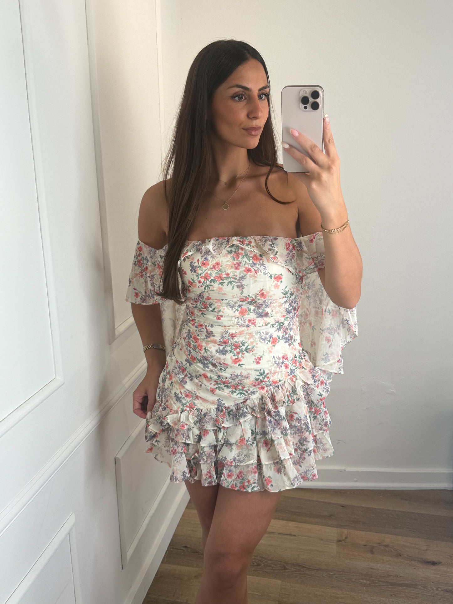 Florine Ruffle Jurk - Rose