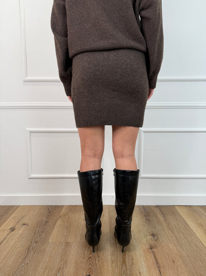 Lotte knit rokje bruin