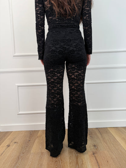 Maud kanten broek zwart