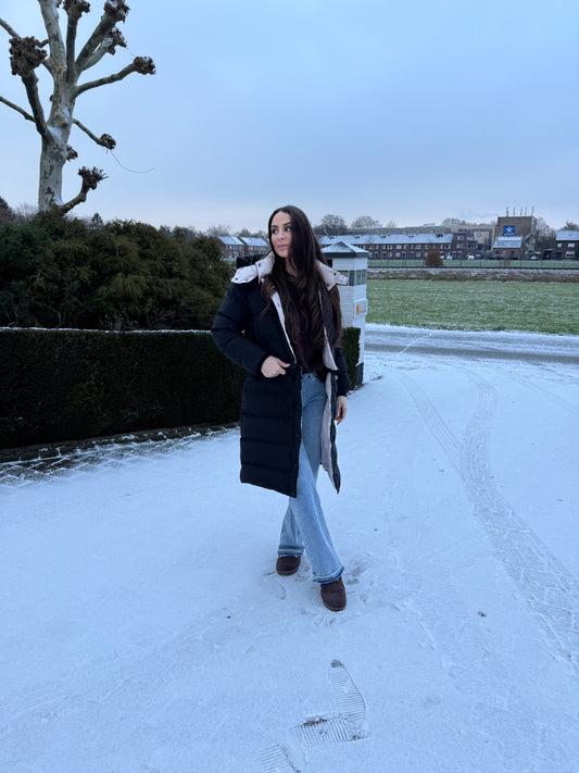 2-in-1 puffer jas - zwart