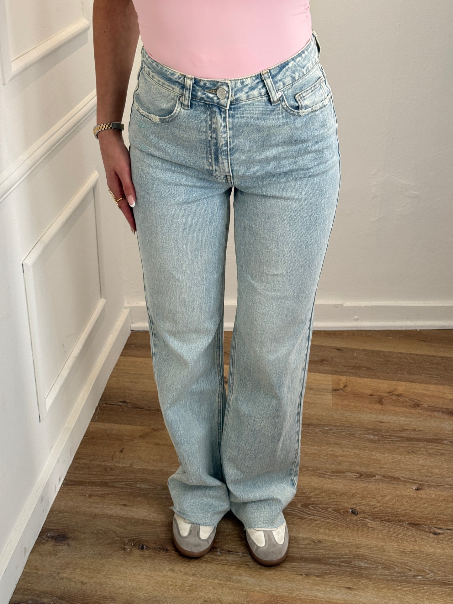 Tall wide leg jeans light blue