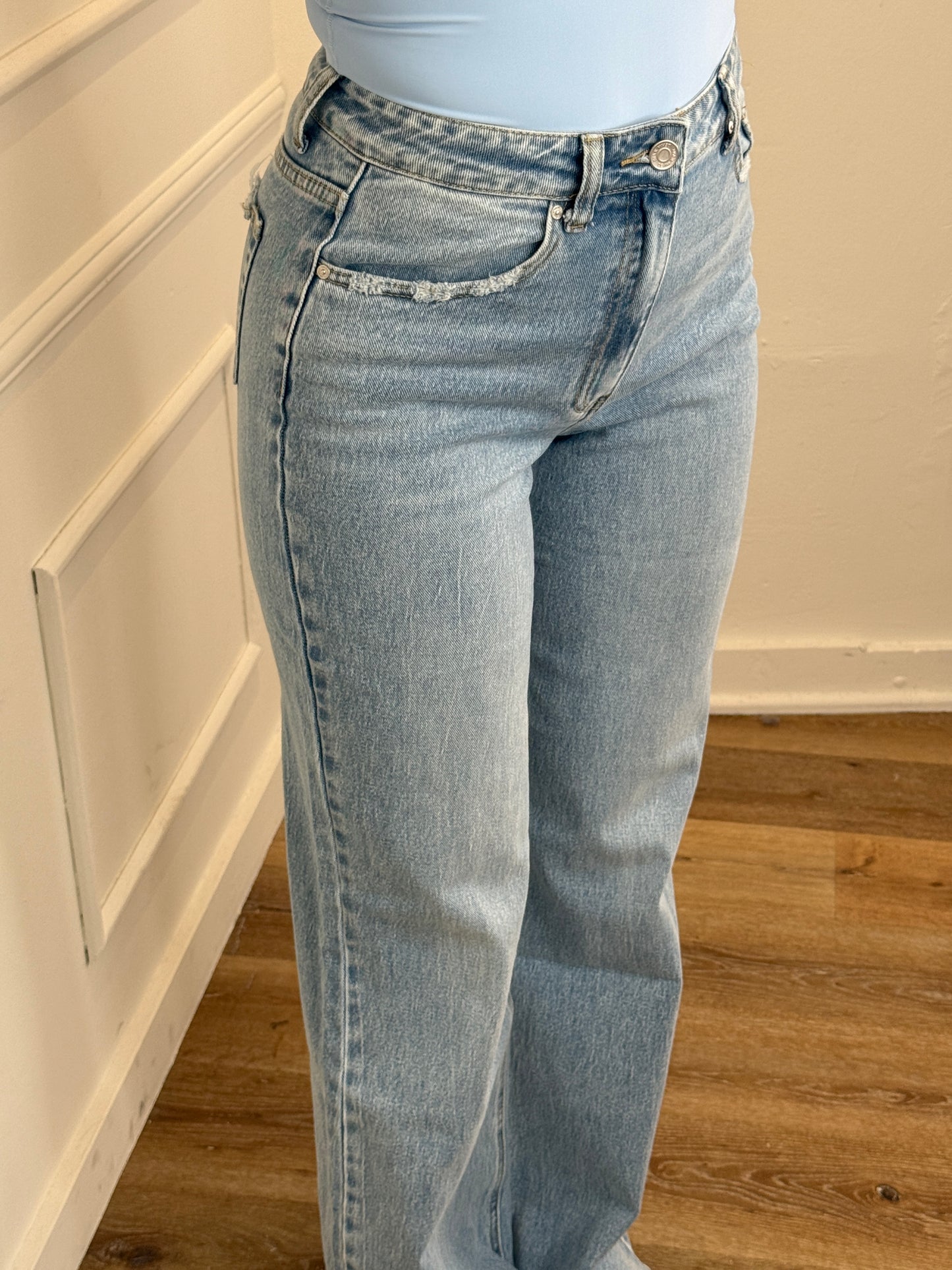 Tall wide leg jeans blue