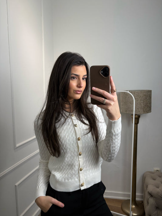 Gina vest met knopen wit