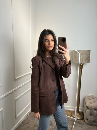 Suede Blazer Bruin