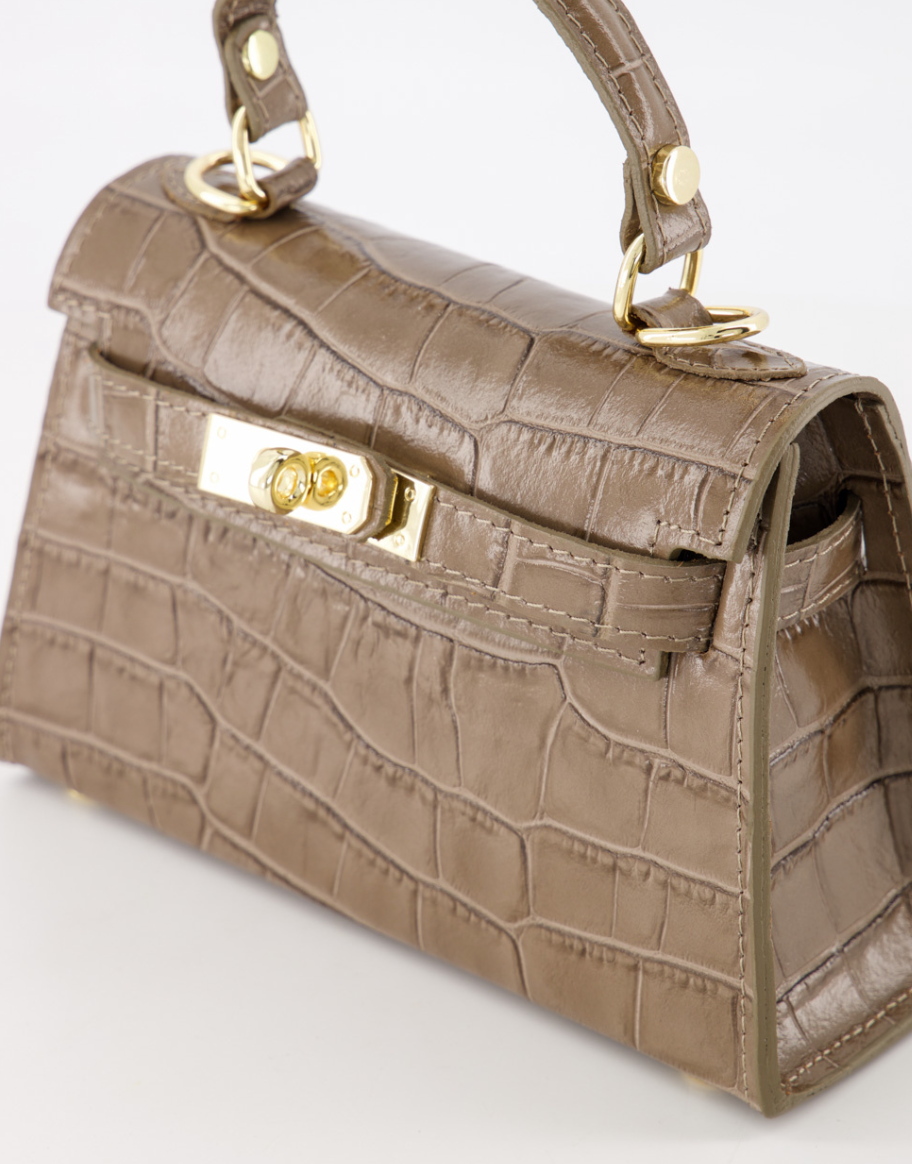 Grace Tas - Taupe Croco
