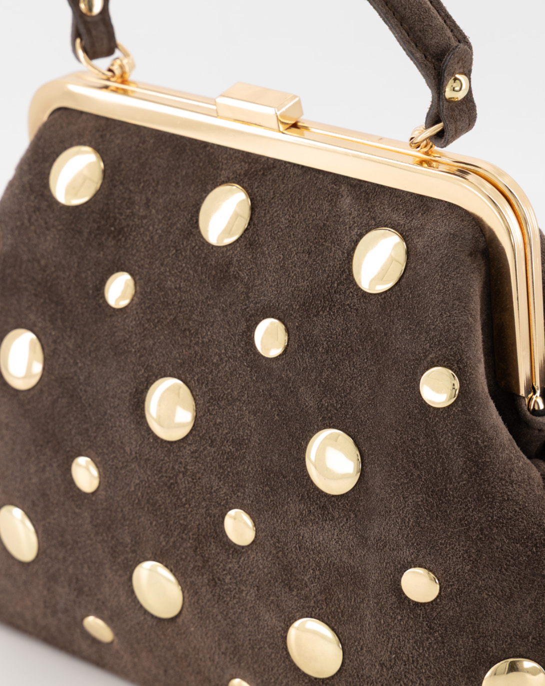 Kylie leren tas stud - donkerbruin