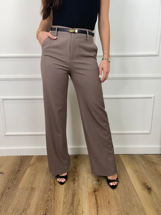ZOE PANTALON TAUPE EXTRA LONG