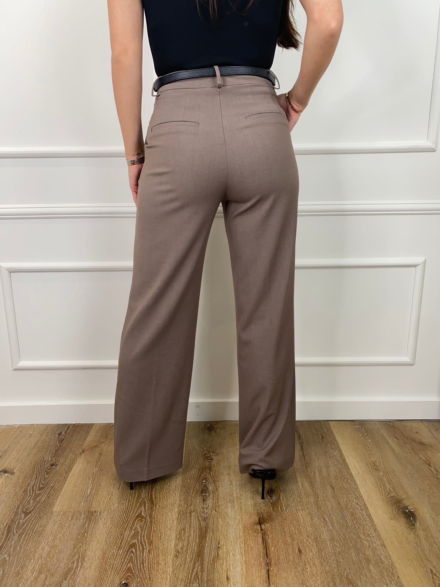 ZOE PANTALON TAUPE EXTRA LONG