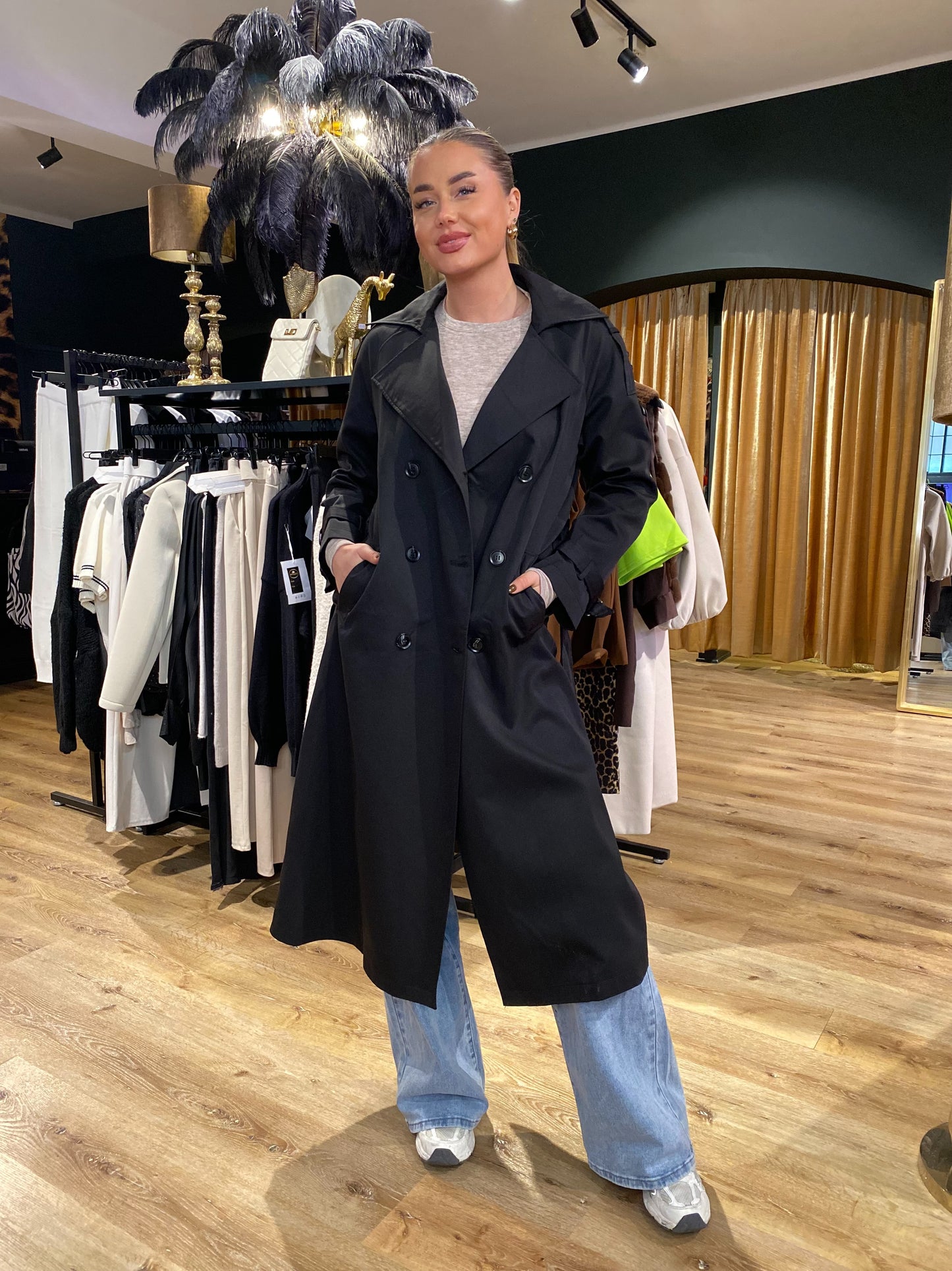 Lize Trenchcoat Zwart