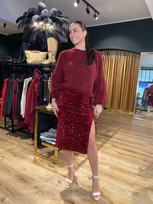 Eva Rok Lang Glitter Rood